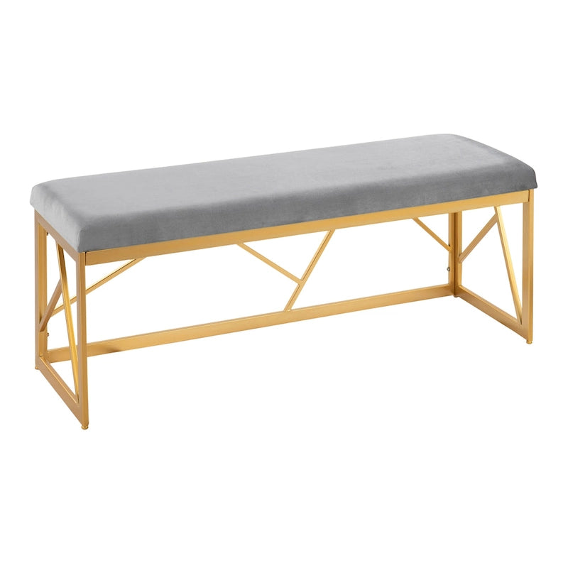Banc rembourré en métal glamour