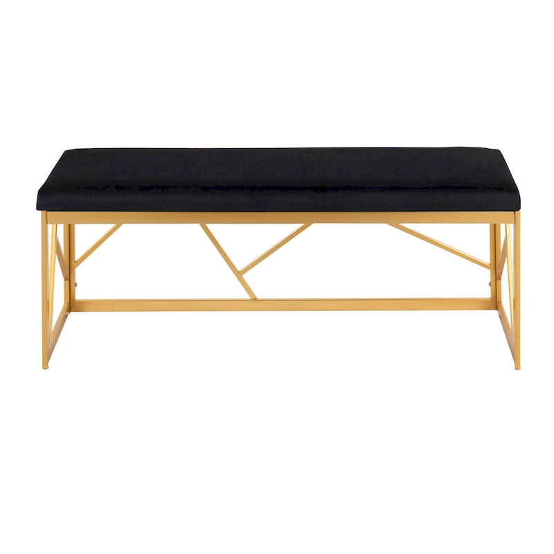 Banc rembourré en métal glamour