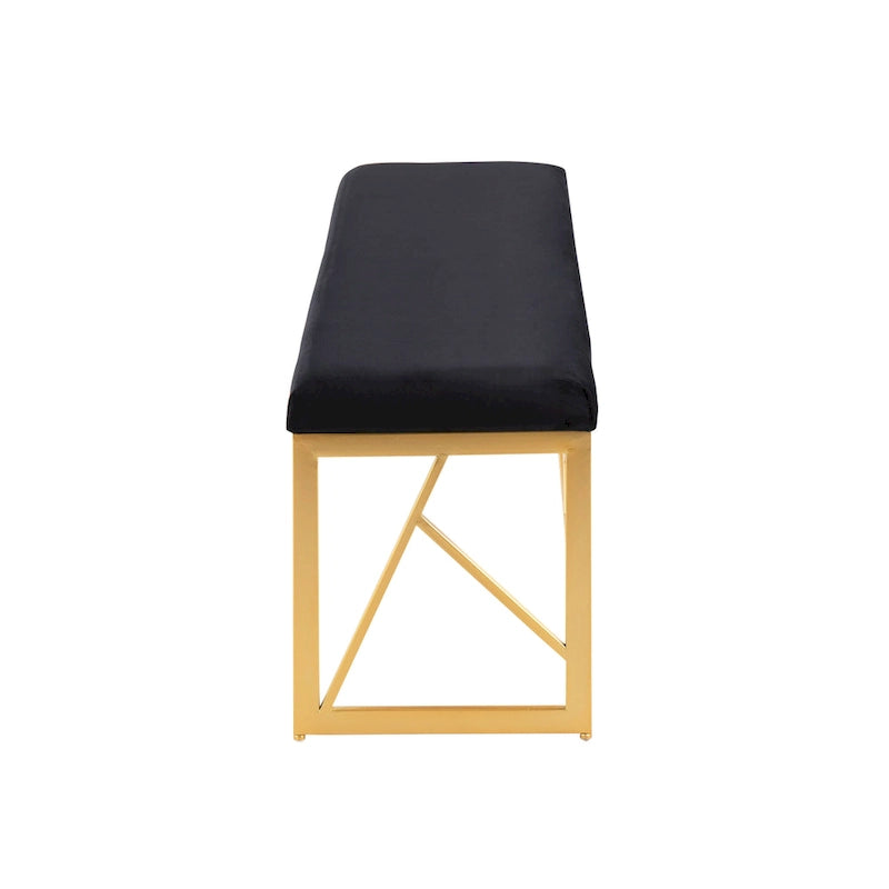 Banc rembourré en métal glamour