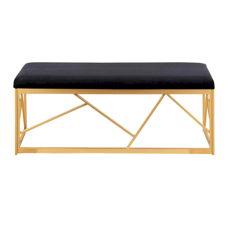 Banc rembourré en métal glamour