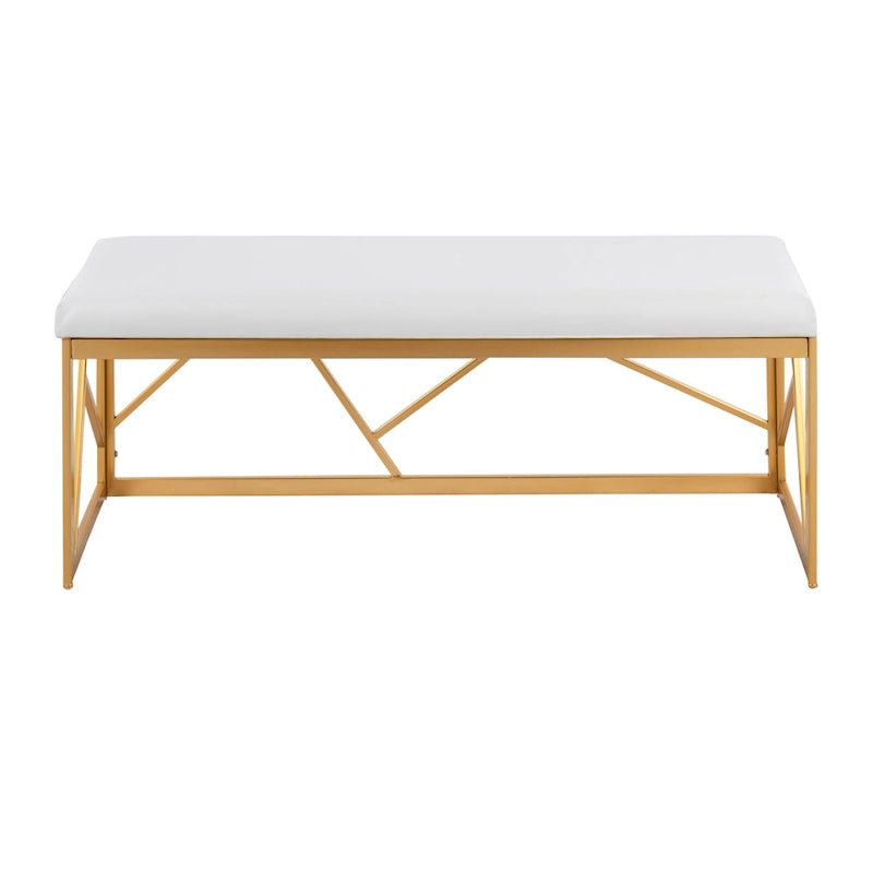 Banc rembourré en métal glamour