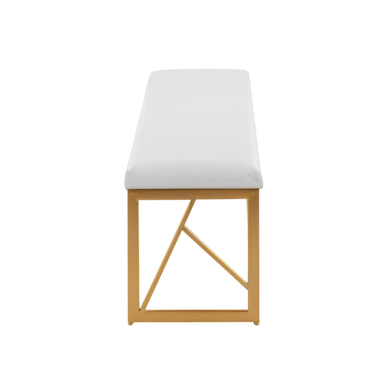 Banc rembourré en métal glamour