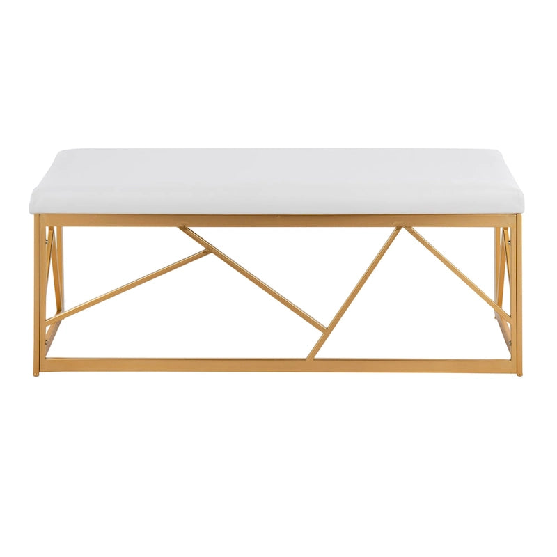 Banc rembourré en métal glamour