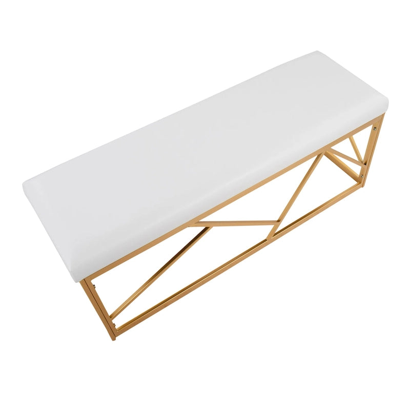 Banc rembourré en métal glamour