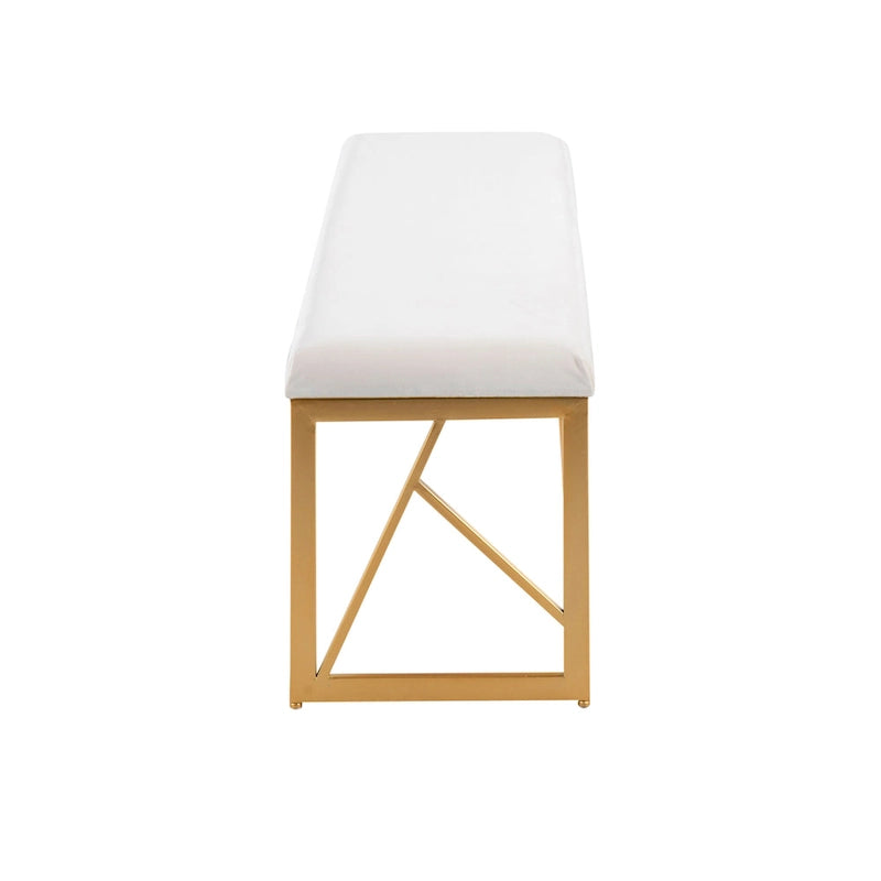 Banc rembourré en métal glamour