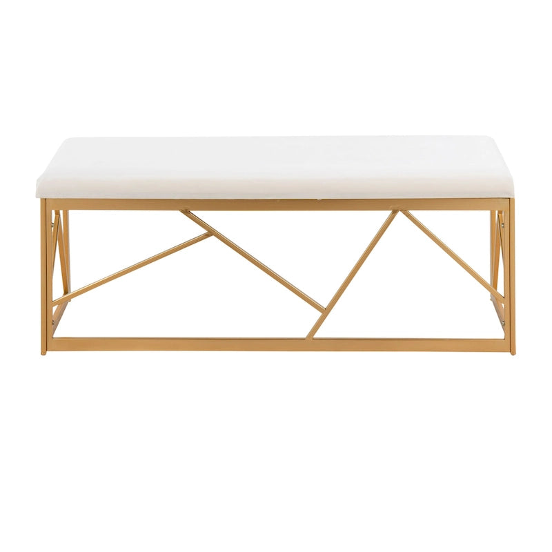 Banc rembourré en métal glamour
