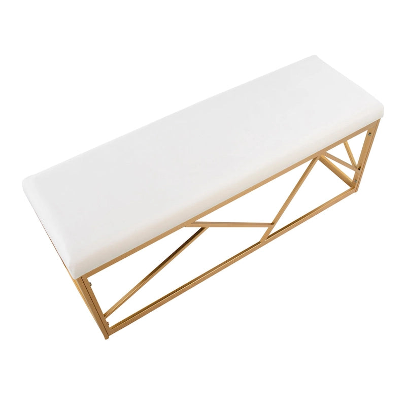 Banc rembourré en métal glamour