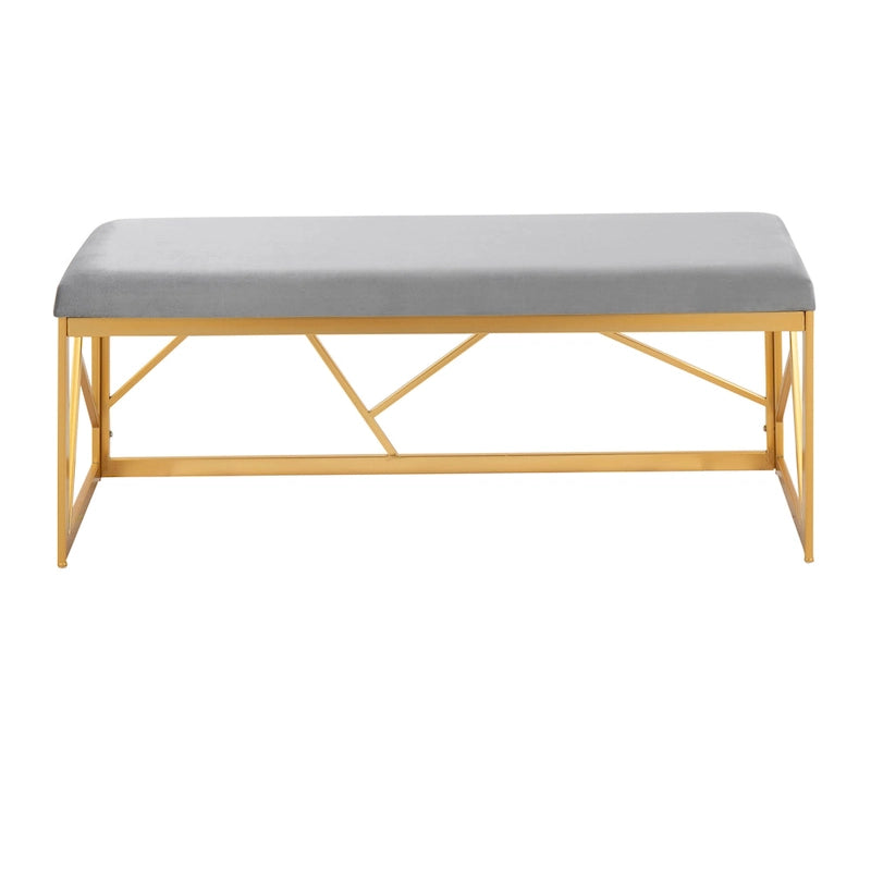 Banc rembourré en métal glamour
