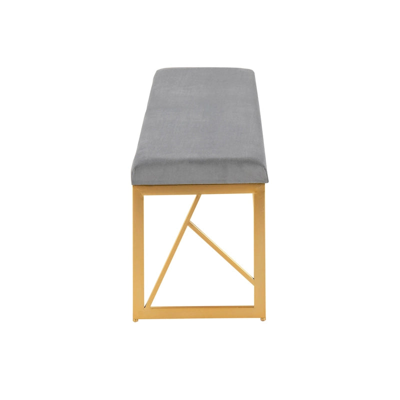 Banc rembourré en métal glamour