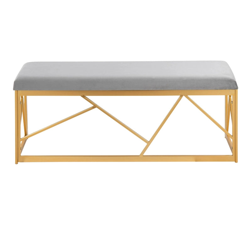 Banc rembourré en métal glamour
