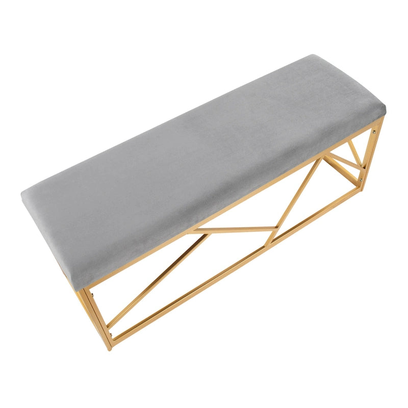 Banc rembourré en métal glamour