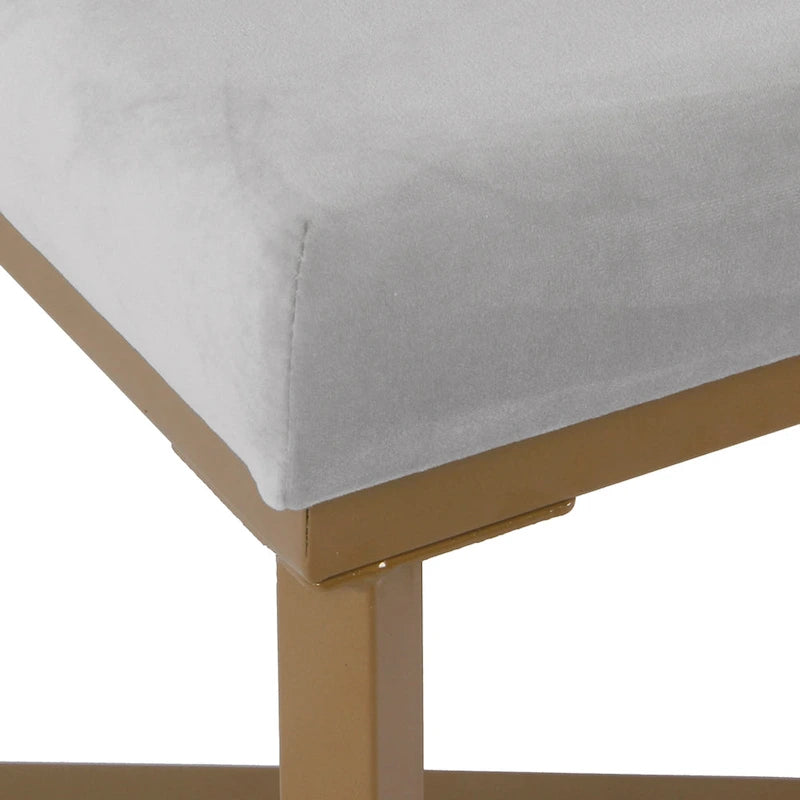 Silver Orchid Sid Velvet Tufted Ottoman
