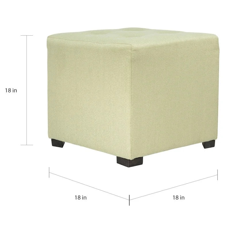 Pouf carré capitonné à 4 boutons