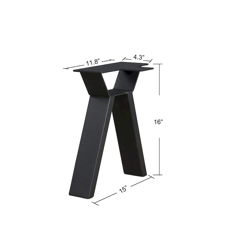 Pied de table noir robuste pour meuble