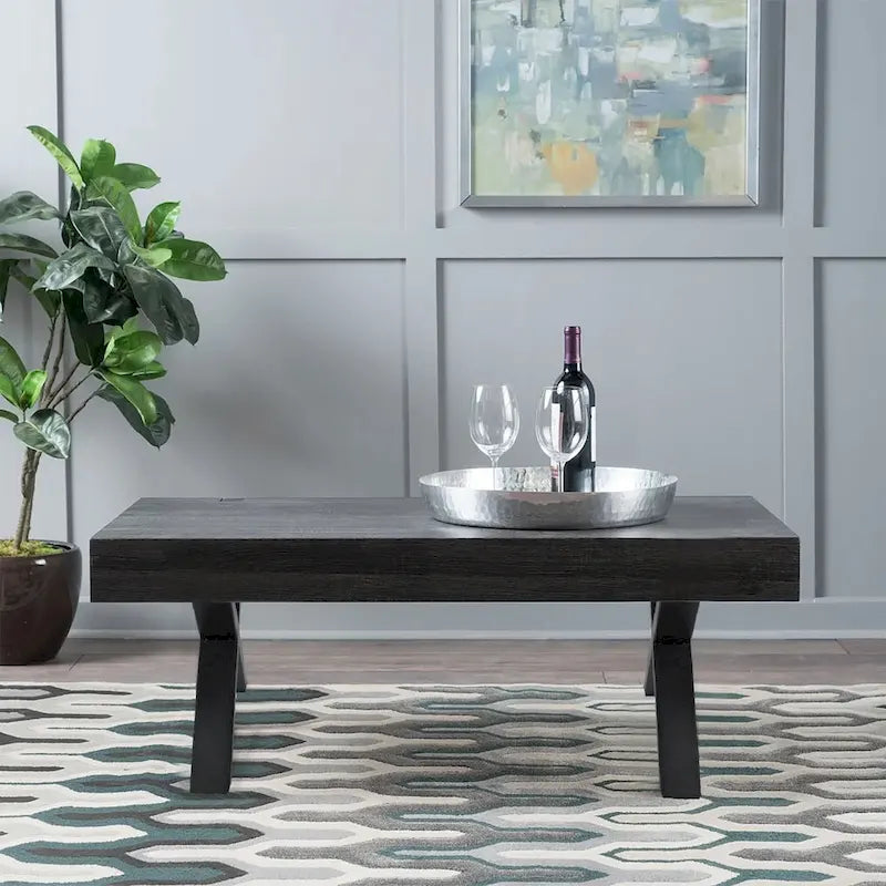 Pied de table noir robuste pour meuble