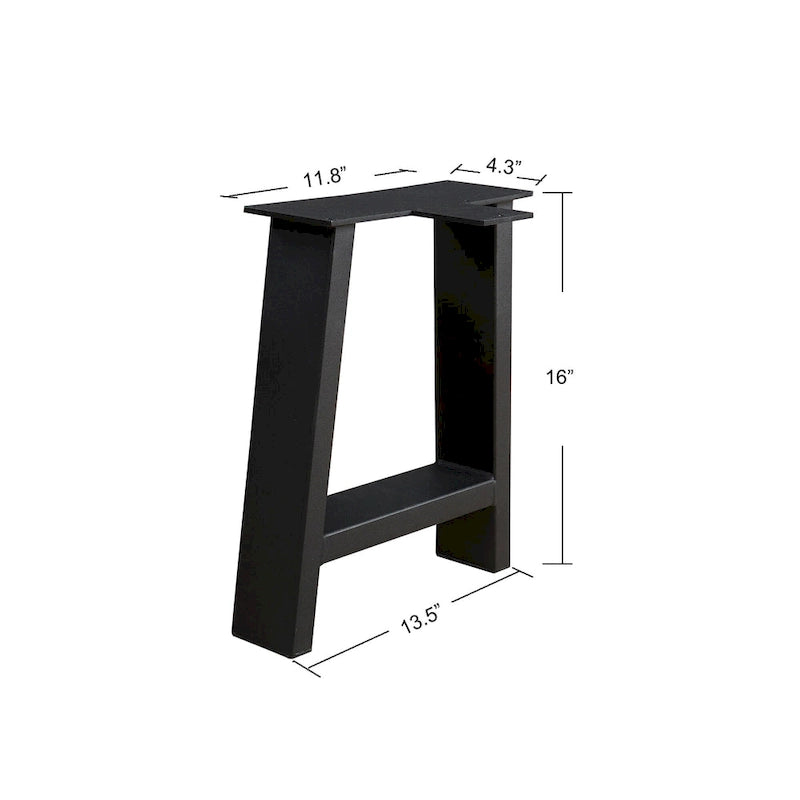 Pied de table noir robuste pour meuble