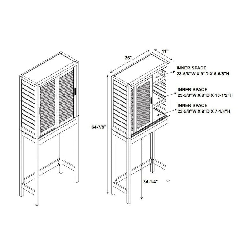 Armoire de rangement compacte en bambou pour petits espaces