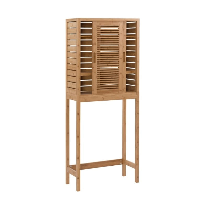 Armoire de rangement compacte en bambou pour petits espaces