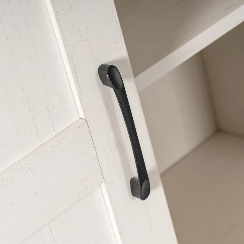 Farmhouse Storage Cabinet with Adjustable Shelves and Sliding Barn Door - 16.75D x 36.25W x 68H