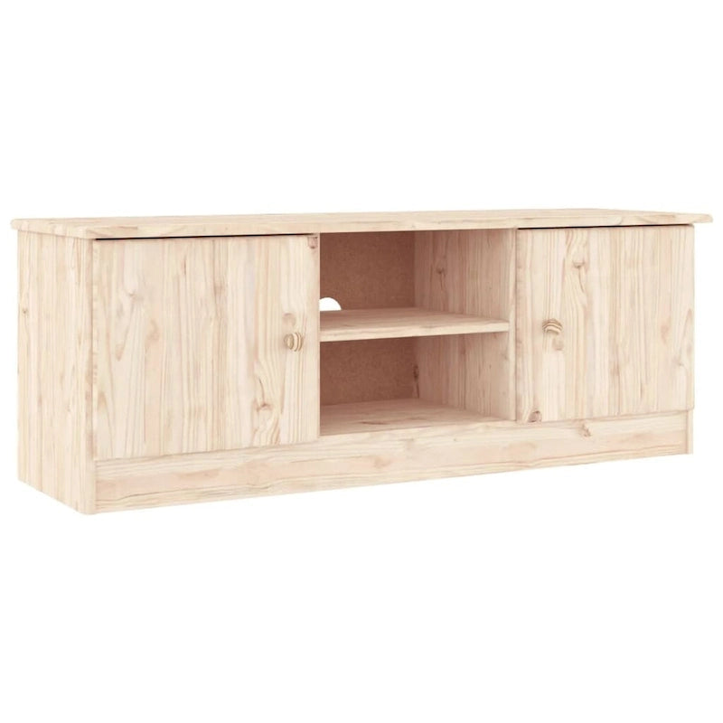 Solid Wood Pine TV Stand - 44.1 x 13.8 x 16.1