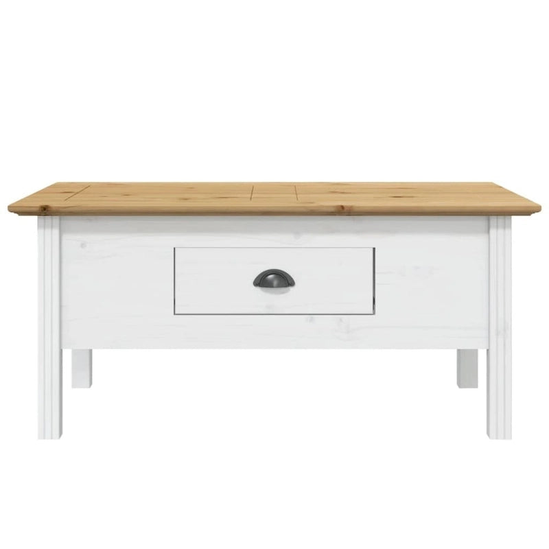 vidaXL Coffee Table Accent Side Table for Living Room BODO Solid Wood Pine - 39.4x21.7x17.7