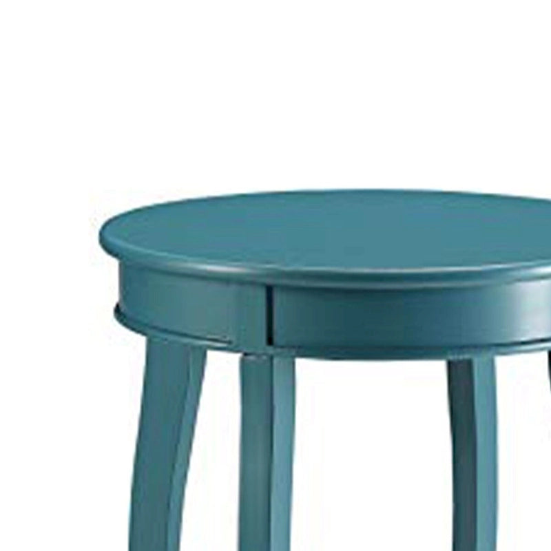 Table d'appoint ronde bleu sarcelle - 61H x 46L x 46P cm