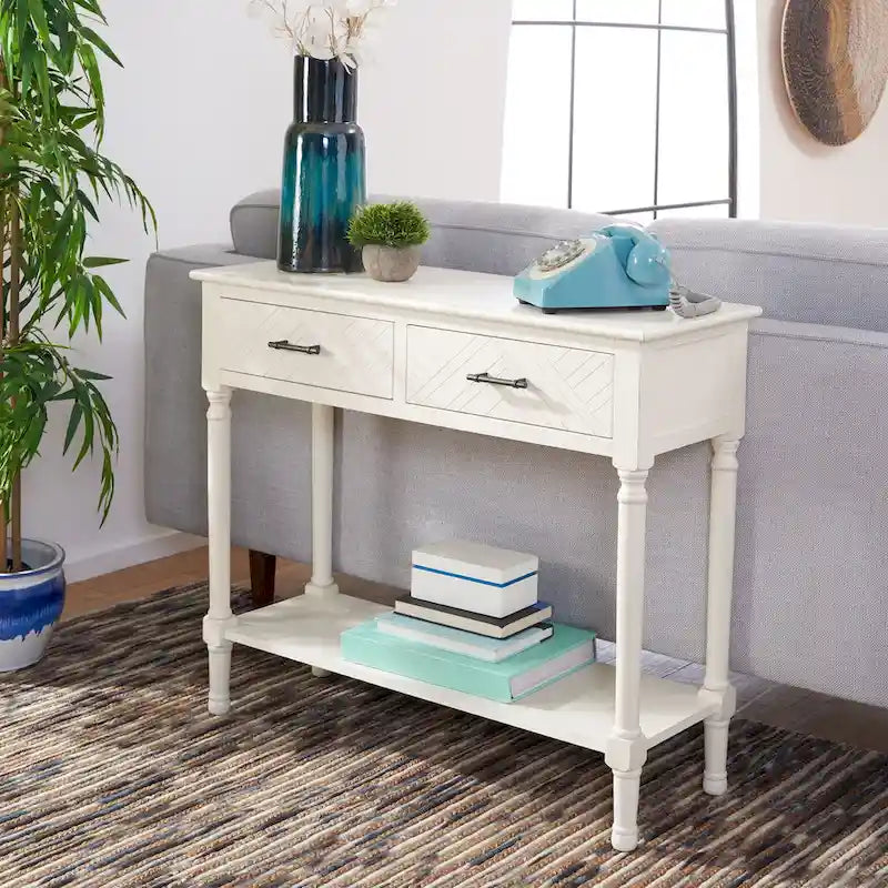 SAFAVIEH Eryka 2-Drawer Console Table - 35.5 W x 13 L x 29.5 H - 36Wx13Dx30H