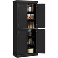 Armoire de rangement de cuisine de 72,5 po, placard de cuisine autoportant avec 4 portes et étagères réglables pour salle à manger, MDF