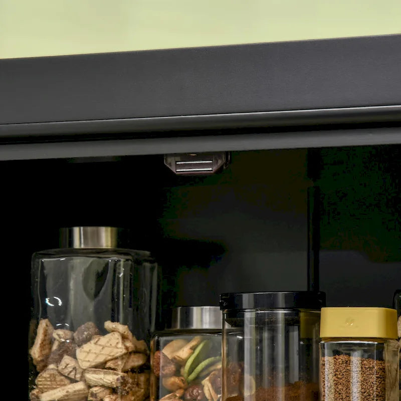Armoire de rangement de cuisine de 72,5 po, placard de cuisine autoportant avec 4 portes et étagères réglables pour salle à manger, MDF
