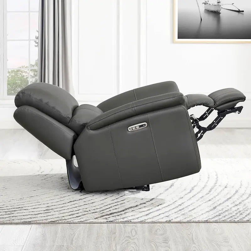 Hydeline Erindale Zero Gravity Power Recline and Headrest Top Grain Leather Sofa, Loveseat and Recliner