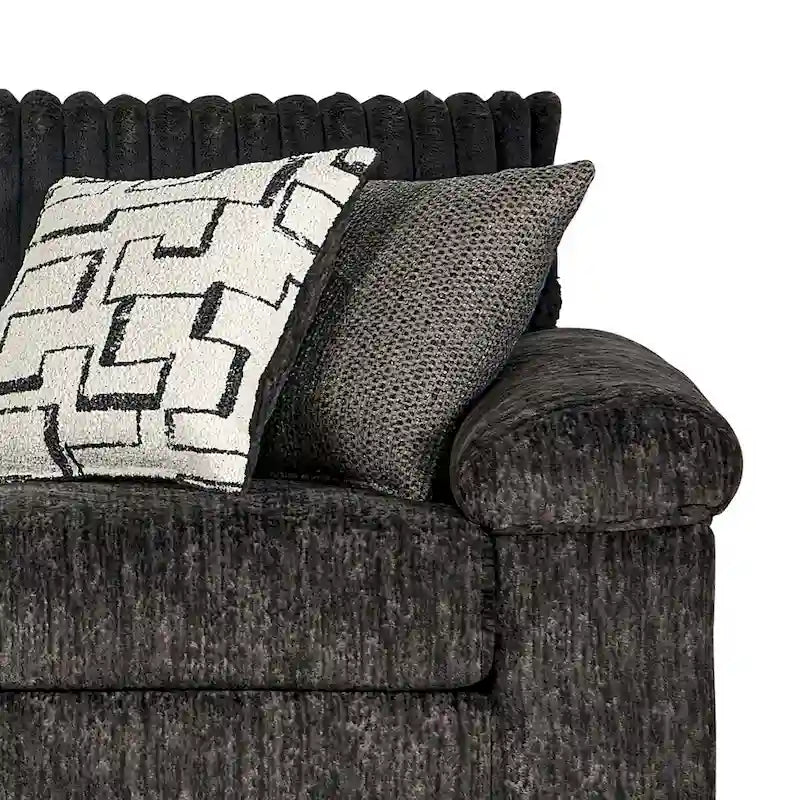 Roundhill Furniture Nason Wide Wale Corduroy Sofa, Loveseat, and Ottoman Set