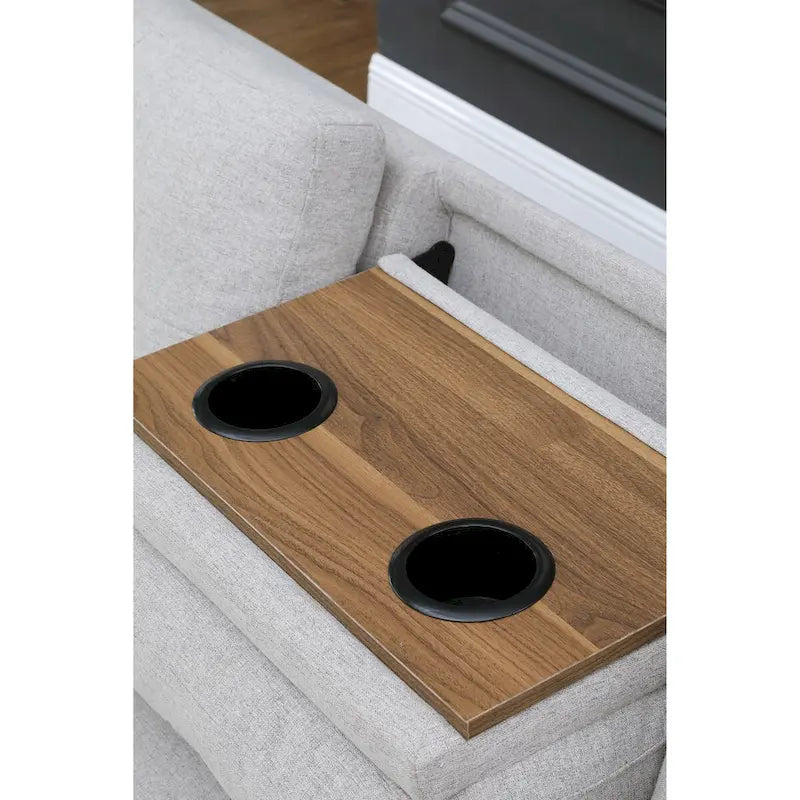 Canapé 3 places et méridienne à gauche avec pouf 98 po de large
