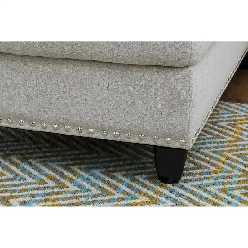 Canapé 3 places et méridienne à gauche avec pouf 98 po de large