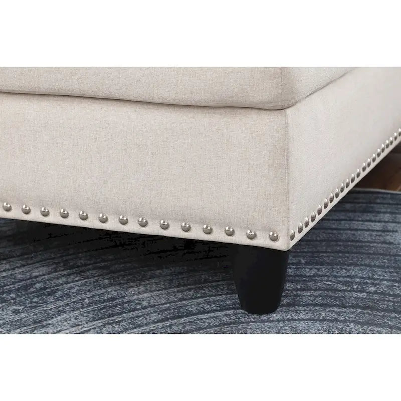 Canapé 3 places et méridienne à gauche avec pouf 98 po de large