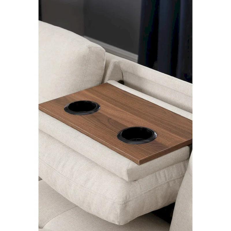 Canapé 3 places et méridienne à gauche avec pouf 98 po de large