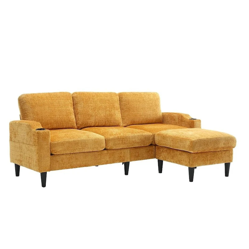 Modular Sleeper Sectional Sofa with Storage Ottoman