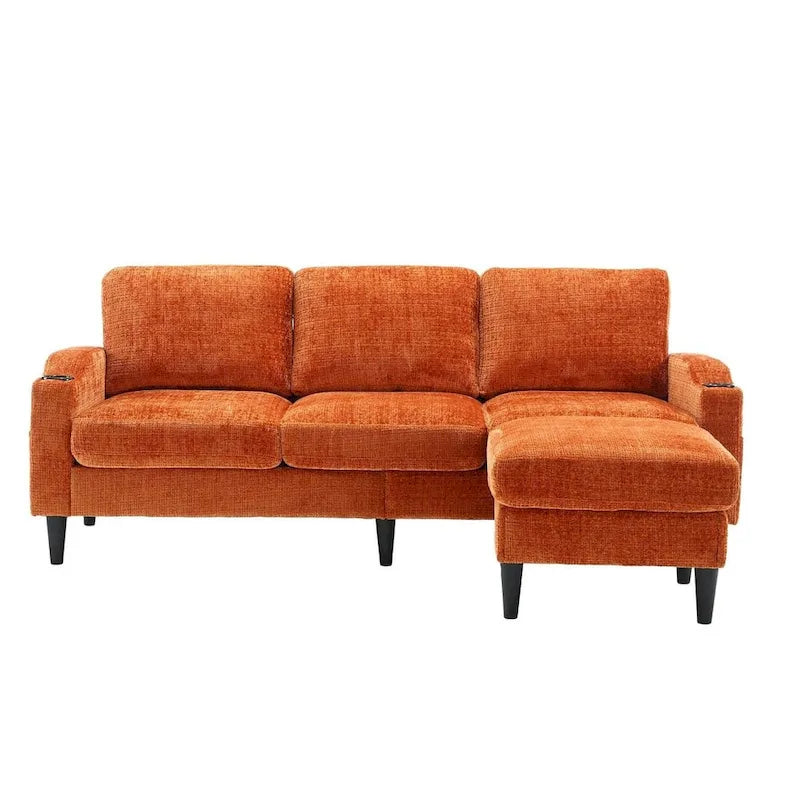 Modular Sleeper Sectional Sofa with Storage Ottoman