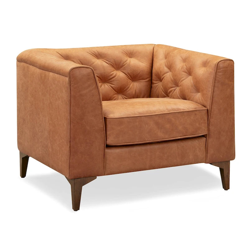Poly & Bark Essex Lounge Chair - Full Grain Genuine Italian Leather