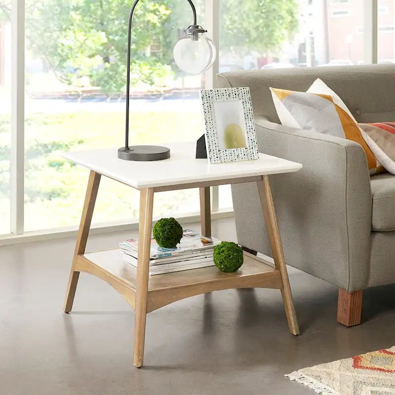 Modern End Table with Bottom Shelf - 24W x 24D x 22H