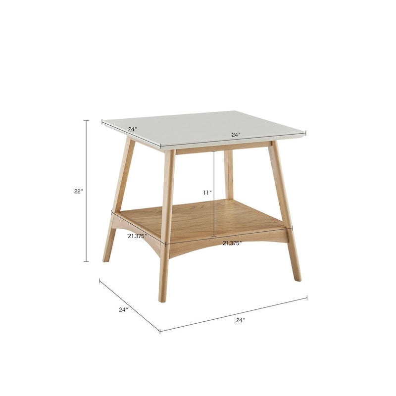 Bout de canapé moderne avec étagère inférieure – 24 larg. x 24 prof. x 22 haut.
