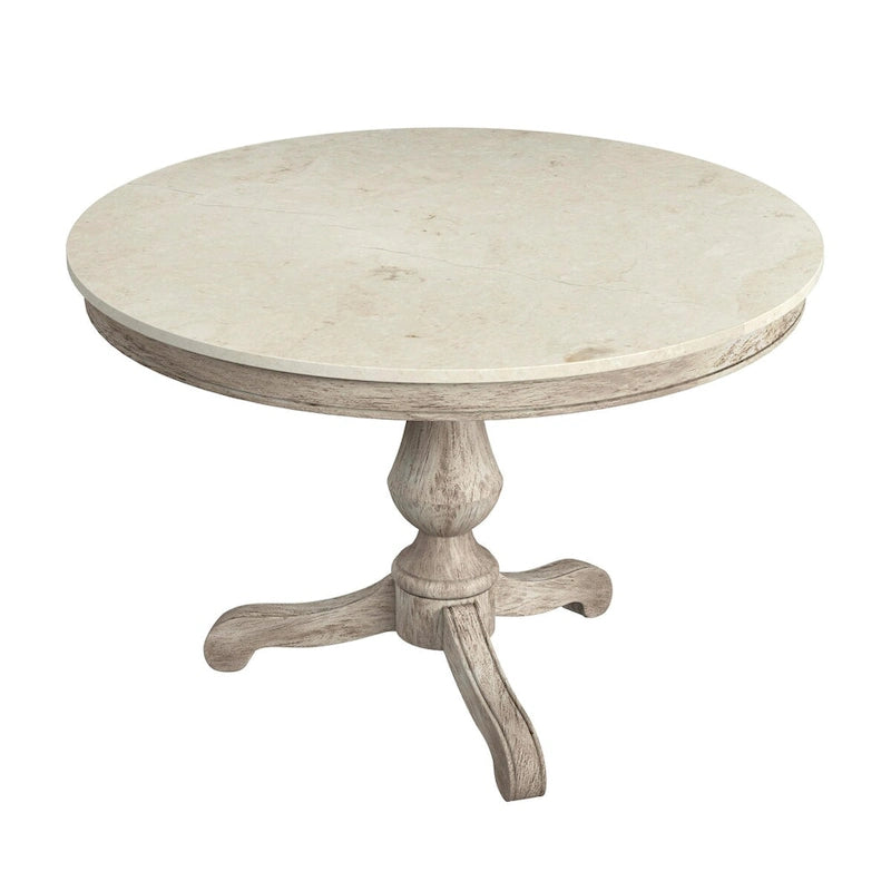 44" Round Pedestal Marble Dining Table