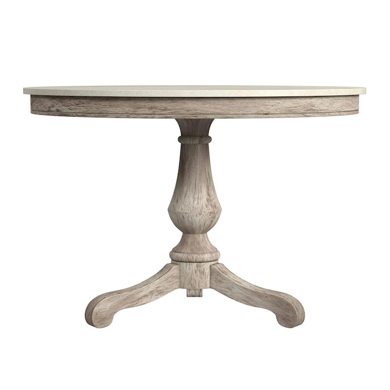 Table à manger ronde sur pied en marbre de 112 cm