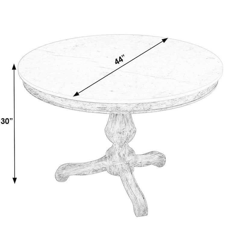Table à manger ronde sur pied en marbre de 112 cm