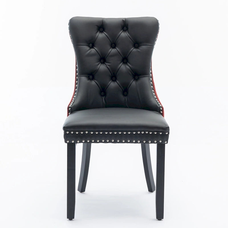 Chaise de salle à manger contemporaine capitonnée haut de gamme avec clous décoratifs