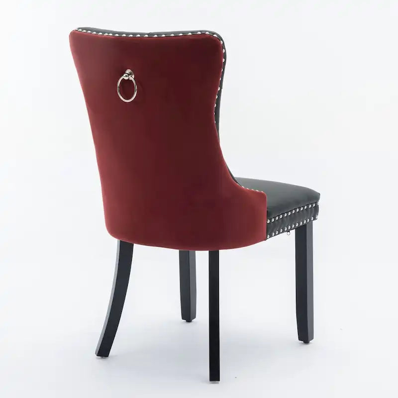 Chaise de salle à manger contemporaine capitonnée haut de gamme avec clous décoratifs
