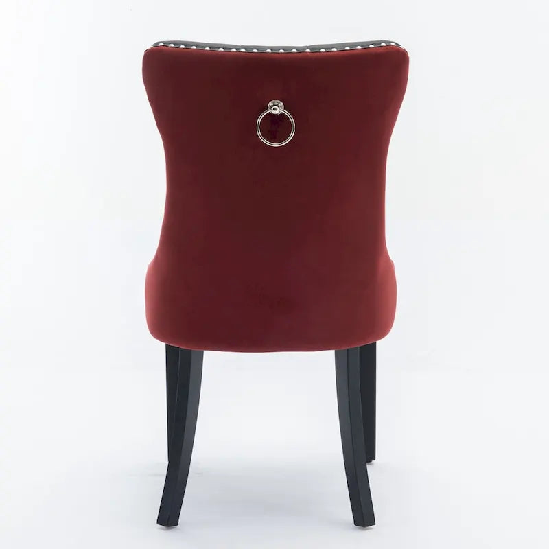 Chaise de salle à manger contemporaine capitonnée haut de gamme avec clous décoratifs