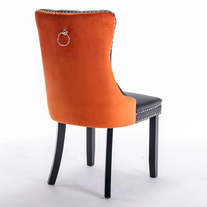 Chaise de salle à manger contemporaine capitonnée haut de gamme avec clous décoratifs
