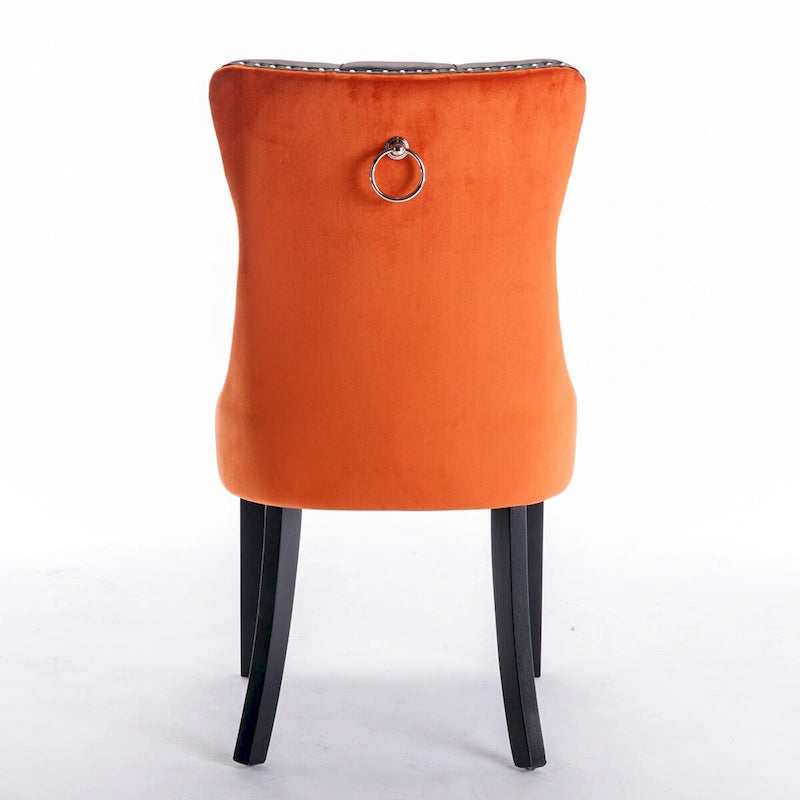 Chaise de salle à manger contemporaine capitonnée haut de gamme avec clous décoratifs