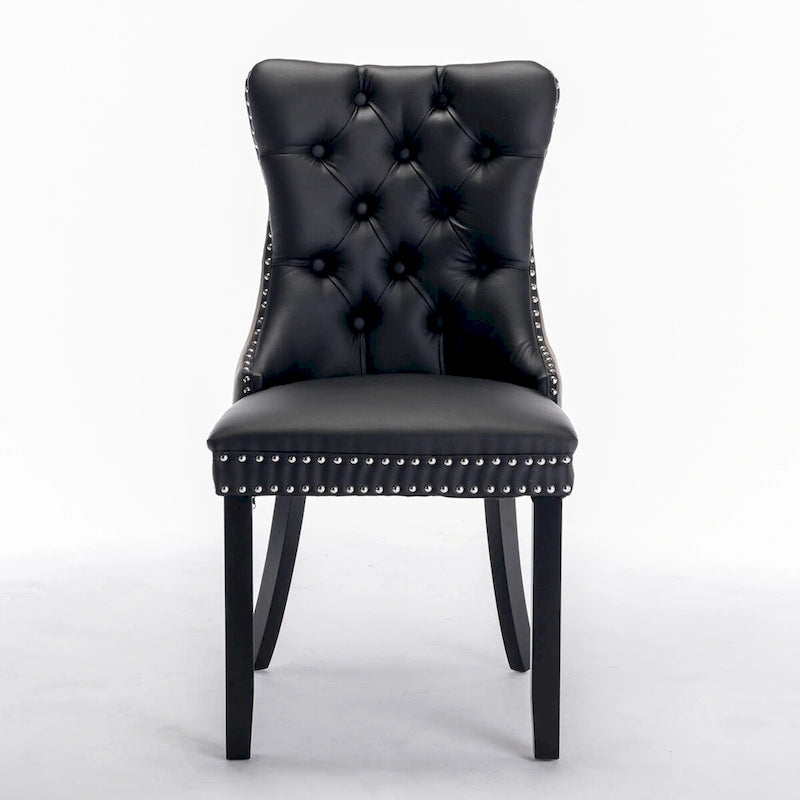Chaise de salle à manger contemporaine capitonnée haut de gamme avec clous décoratifs