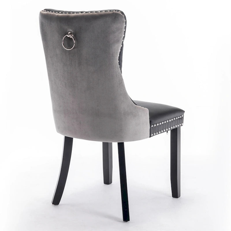 Chaise de salle à manger contemporaine capitonnée haut de gamme avec clous décoratifs